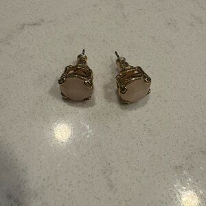 Betsey Johnson Gold and Cream Stud Earrings